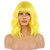 BERON 14 Inches Yellow Wig Wig for Women Girls Short Curly Yellow Wigs with Bangs Hairnet Include