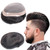 lumeng Toupee for Men Hair Piece Male Hair Unit Balding Man Replacement 100% Human Hair Mono Lace With NPU Around Lace Systems 6x8 Inch Color 1B Off