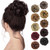 MORICA 1PCS Messy Hair Bun Hair Scrunchies Extension Curly Wavy Messy Synthetic Chignon for Women (6#-Dark Brown###)