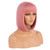 eNilecor Short Hair Wig 12" Straight Flat Bangs Short Bob Hair Candy Color Synthetic Wigs Natural As Real Hair (Pink)