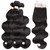 Beauhair Brazilian Body Wave Virgin Human Hair Bundles with Lace Closure(14 16 18 with14 Closure) Human Hair Unprocessed Body Wave Hair Bundles with