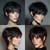 OYM HAIR Short Human Hair for Black Women Human Hair Short Pixie Cut Wigs for Black Women Brazilian Virgin Wigs with Bangs 1# Color