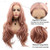 Rose Gold Lace Front Wigs for Women Narural Hairline Synthetic Long Wavy Lace Wigs Middle Part Colorful Glueless Real Hair Wig Heat Resistant Fiber D