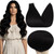 Full Shine Tape in Hair Extensions Human Hair 20Inch Color 1 Jet Black Soft Straight Tape Extensions Invisible Tape in Hair Extensions 40Pcs Seamless