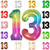 KatchOn, Giant Rainbow Number 13 Balloon - 40 Inch | 13 Birthday Balloons | 13th Birthday Decorations for Girls | Number Balloons for Anniversary Dec