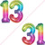 KatchOn, Giant Rainbow Number 13 Balloon - 40 Inch | 13 Birthday Balloons | 13th Birthday Decorations for Girls | Number Balloons for Anniversary Dec