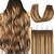Loxxy Tape in Hair Extensions Human Hair Invisible Brazilian Natural Ombre Chocalate Brown Fading to Strawberry Blonde Highlight Hair Extensions Tape