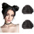 Cat Ears Claw Clip in Messy Bun Space Bun Hair Pieces - Donut Chignon Chignon Wig Accessory Ponytail Hairpieces for Women Girls (Brown Black)