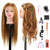 26"-28" Long Hair Mannequin Head with 60% Real Hair, Hairdresser Practice Training Head Cosmetology Manikin Doll Head with 9 Tools and Clamp - #27 Go