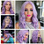 BUFASHION 18" Long Wavy Curly Light Purple Synthetic Wig for Women Girls Cosplay Wig Halloween Costume Wig with Wig Cap(Light Purple)