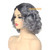 OMORFIEER Old Lady Wig Costume Granny Grey Wigs for Women Short Curly Ombre Cosplay Wig 35 cm