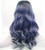 melody wig Blue Ombre Lace Front Wig With Dark Roots - Long Wave Synthetic Lace Front Wig For Women Blue Black Mixed Color Fiber Hair Heat Resistant