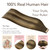HOTBANANA Tape in Hair Extensions, 16 Inch 20pcs 50g Balayage Chocolate Brown Mixed Caramel Blonde Tape in Real Remy Human Hair Extensions Straight
