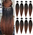 Braiding Hair Pre Stretched 24 Inch 8 Packs Ombre Braiding Hair Professional Soft Yaki Texture, Hot Water Setting Hair Extensions for Braids (24in,1B
