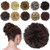 FESHFEN Messy Bun Hair Piece - Wavy Synthetic Chignon Scrunchies for Instant Volume, Elastic Bun Ponytail Hair Extensions Thick Hairpieces for Women,