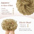 FESHFEN Messy Bun Hair Piece - Wavy Synthetic Chignon Scrunchies for Instant Volume, Elastic Bun Ponytail Hair Extensions Thick Hairpieces for Women,