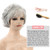 TISHINING Pixie Cut Grey Short Curly Wigs for White Women Layered Silver Gray Synthetic Short Hair Wigs with Bangs Salt and Pepper Wigs for Women