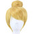ANOGOL Hair Cap+ Women Short Gold Wig with Buns Straight Cosplay Costume Wig for Halloween Party Hair Gold Blonde Christmas Wig