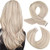 Moresoo Blonde Tape in Hair Extensions Human Hair Highlighted Hair Extensions Tape ins Human Hair Ash Mix with Bleach Blonde Tape in Extensions 24 In