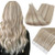 Full Shine Tape in Hair Extensions Human Hair 18 Inch Remy Human Hair Tape in Extensions Color 18/613 Ash Blonde Highlight with Platinum Blonde Invis