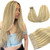 DOORES Tape in Human Hair Extensions Balayage Light Blonde Highlighted Golden Blonde 20pcs 50g Silky Straight Real Hair Extensions Tape in Skin Weft