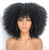 RunM Short Curly Afro Wig With Bangs for Black Women Kinky Curly Hair Wig Afro Synthetic Full Wigs?Black?
