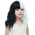 DUDUWIG Black White Split Wig for Kids Girls Short Half Black Half White Wig With Bangs Black Child White and Black Wigs Cosplay Halloween Wigs
