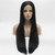 Lushy Hair Lace Front Synthetic Straight Super Long 28inch Black Wig Heat Resistant Heavy Density Realistic Wig