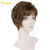 QUEENTAS Short Brown Pixie Wigs with Bangs Highlights Layered Cut Natural Curl Straight Synthetic Hair Wig for White Women (Chestnut Brown)