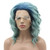 Lushy Lace Front Synthetic Wig Short 14inch Wavy Blue Root Light Blue Ombre Wig Heavy Density Realistic Wig