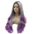 Lushy Hair Lace Front Synthetic Wig Wavy Long 26inch Dark Root Gray Purple Ombre Wig Heat Resistant Heavy Density Realistic Wig