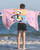 Jay Franco Bluey & Bingo Beach Towel - Pink Kids Super Soft & Absorbent 100% Cotton Towel for Bath and Pool, Measures 28 x 59