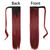 Gangel Red Ponytail Hair Extension Straight Pony Tails Wrap Around Hairpiece Claw Synbthetic Clip in Long Hair Extensions Magic Drawstring Pony Tail