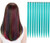 LiaSun 10Pcs/set Multi-Colors Straight Highlight Clip in Hair Extensions 20 Inch Colored Party Hair Pieces (Teal)
