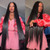 Style Icon 38" Super Long Straight Wigs Lace Front Wigs 6" Deeper Middle Part Wig Black Synthetic Wig (38", 1B)