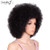 JOEDIR HAIR Afro Wigs for Black Women Human Hair Short Afro Kinky Curly Wig 8 Inch Natural Black Large Afro Wigs (Color:1B)