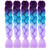 AIDUSA Ombre Braiding Hair Purple to Blue Braiding Hair Extensions for Braids 5pcs Synthetic Purple to Blue to Light Purple Braiding Hair Mermaid Hai