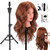 Mannequin Head with Human Hair, 18 inch Mannequin Head with Tripod Stand, Real Hair Cosmetology Makeup Hairdressing Training Head with Wig Stand Trip