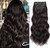 Nnzes Hair Extensions, Clip in Hair Extensions 4PCS Thick Clip in Hairpieces Double Weft 20 Inch Long Wavy Synthetic Dark Brown Hair Extension for Wo