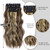 Clip in Synthetic Hair Extensions Long Wavy 4PCS Thick Hairpieces Blonde Highlighted Medium Brown Fiber Double Weft Natural Hair Extensions 20 Inch f