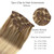 Clip in Hair Extensions, Blonde Highlights Real Human Hair Clip ins 15 Inch Silky Straight Double Weft Remy Hair Extensions Clip on 7 Pieces 70G 2 Se