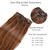 Clip in Hair Extensions Real Human Hair, Chocolate Brown to Auburn Real Hair Extensions Clip in Human Hair,7 Pieces 70G 22 Inch Double Weft Remy Huma