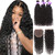 8A Brazilian Virgin Water Wave Human Hair 3 Bundles With 4x4inch Free Part Lace Closure Wet and Wavy Bundles with Closure Ocean Wave Curly Human Hair