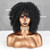 Xinran Black Curly Afro Wig for Women, Kinky Black Curly Wigs for Women, Natural Synthetic Curly Wig with Bangs