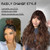 AISI QUEENS Ombre Brown Wig with Bangs Long Wavy Brown Wigs with Dark Root Ombre Synthetic Heat Resistant Wigs for Women Daily Party Wear