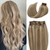 Clip in Hair Extensions Brown Mix Blonde Real Hair Clip in Extensions 15 Inch Natural Straight Platinum Blonde Highlighted Ash Brown Human Hair Exten