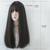 7JHH WIGS Long Straight Wig With Bangs Hair Dye Black Wig for Women Synthetic Natural Black Hair Party And Cosplay Premium Soft Wig(23 inch Black)