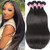 UNICE Hair 10A Malaysian Straight Human Hair 3 Bundles Unprocessed Virgin Human Hair Weave Extensions (8 10 12 inch)