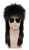 karlery Men Women Long Straight Black Wig 70s 80s Heavy Metal Rocker Wig Disco Mullet Wig