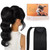 DOORES Ponytail Extension Human Hair clip in hair extensions Jet Black 14 Inch 75g Hair Extensions Clip in Human Hair Straight Wrap Around Ponytail H